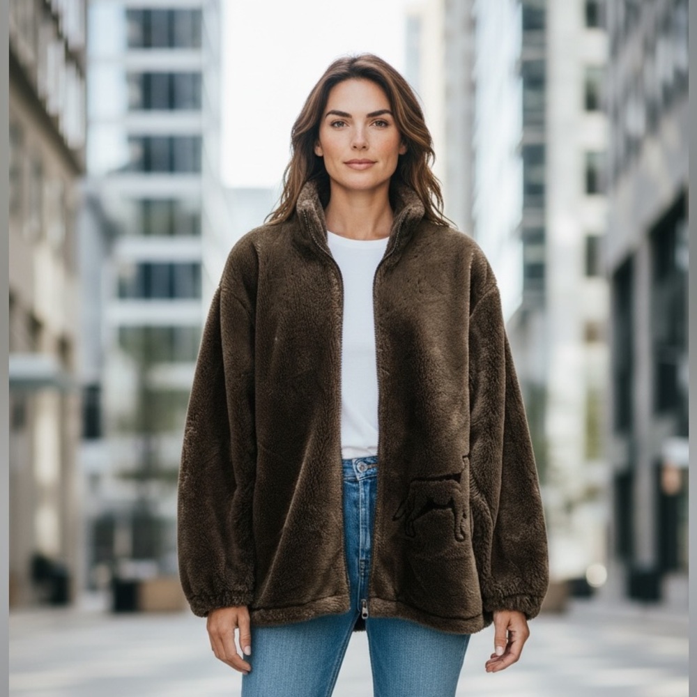 #526 Coastlines Cozy Brown Teddy Jacket